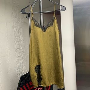 OLIVE GREEN SLIP DRESS